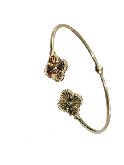 18K Gold Clover Bangle