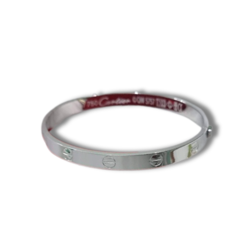 18K gold white love bangle