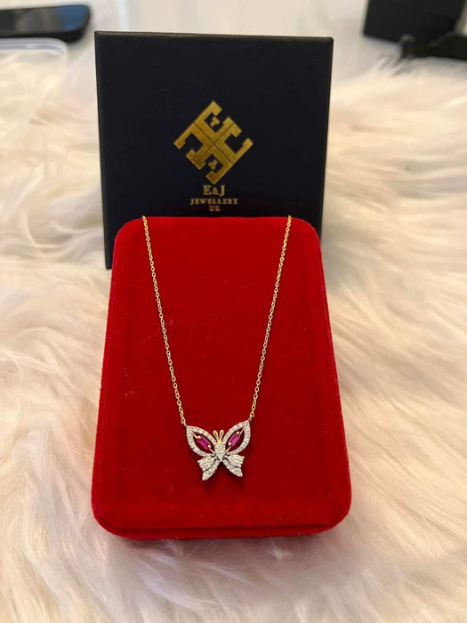 Diamond Butterfly Necklace