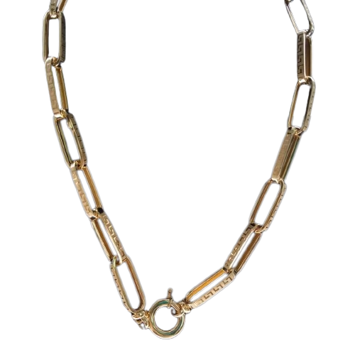 18K Gold Paper Clip Necklace
