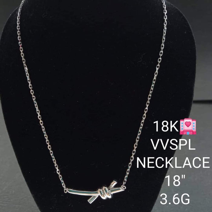 18K Gold Barbed Wire Knot Necklace