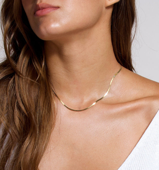 18K Gold Flat Chain