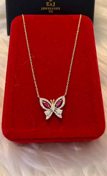 Diamond Butterfly Necklace