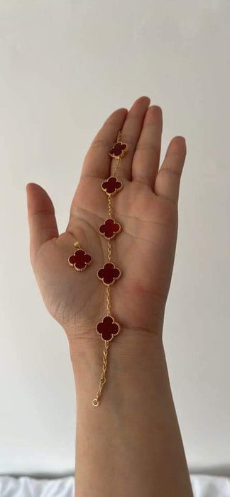 18K Gold Red Bracelet 14mm