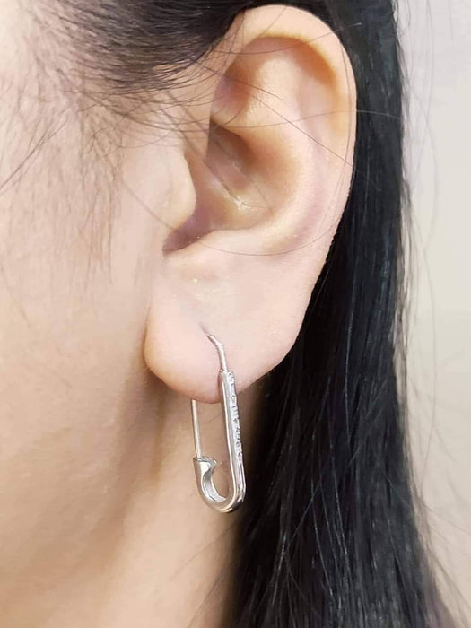 18K Gold Safety Pin Earrings