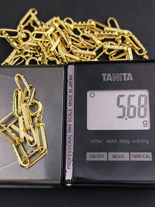 18K Gold Paper Clip Bracelet