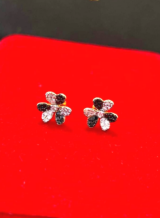 Diamond Flower Earrings