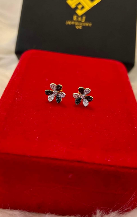 Diamond Flower Earrings