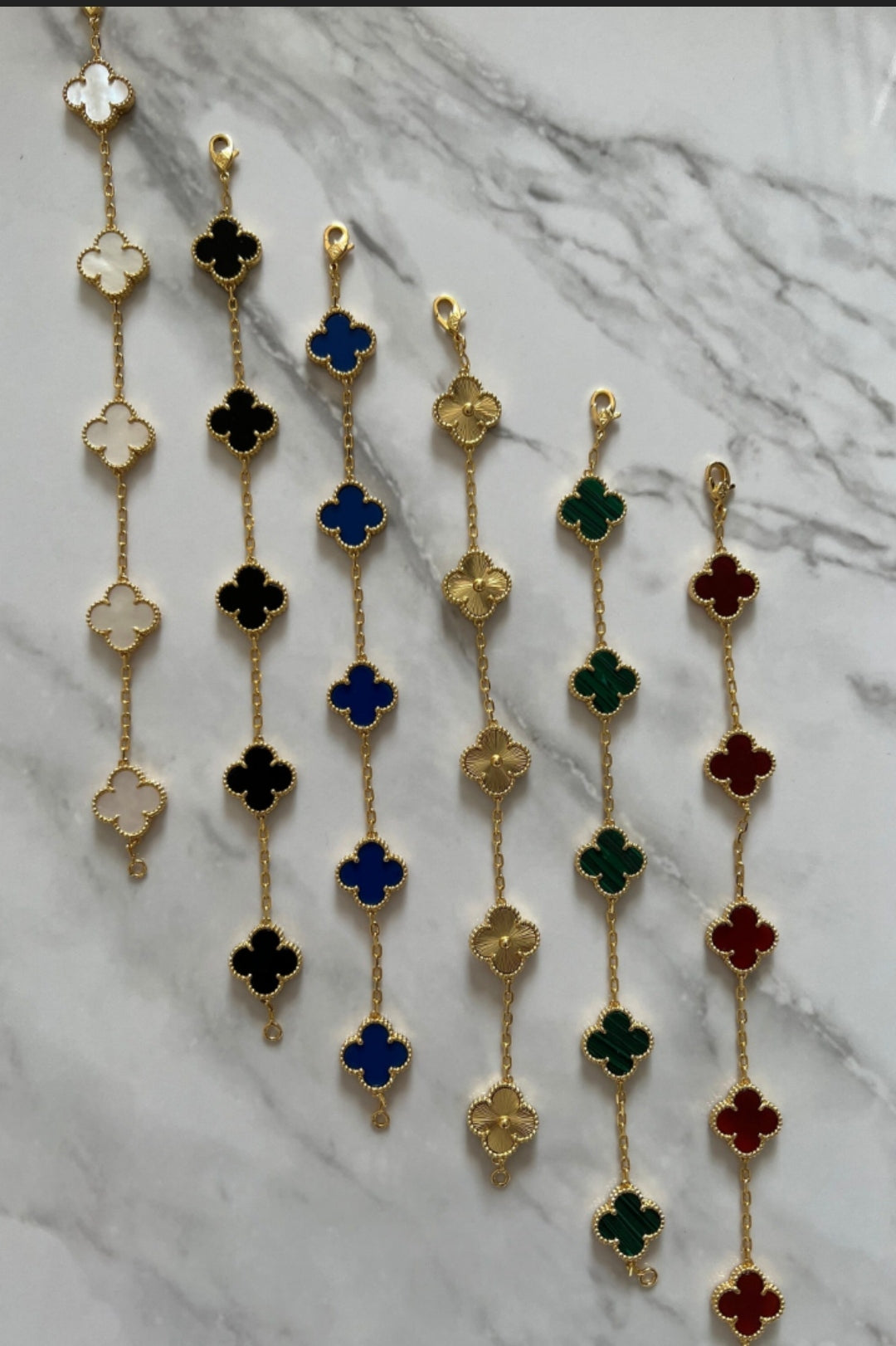 18K Gold Waterproof Clover Necklace Bracelet Earrings -  UK