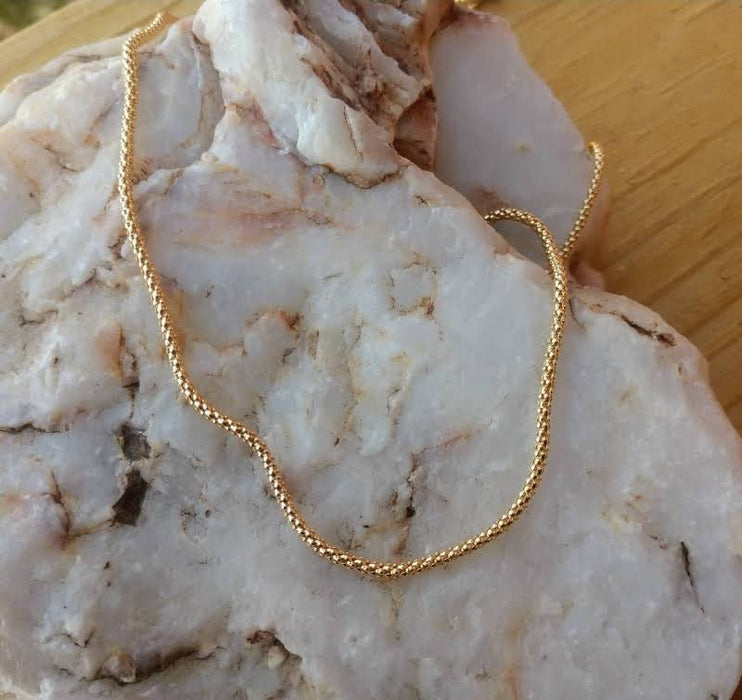 18K Popcorn Chain/ Necklace