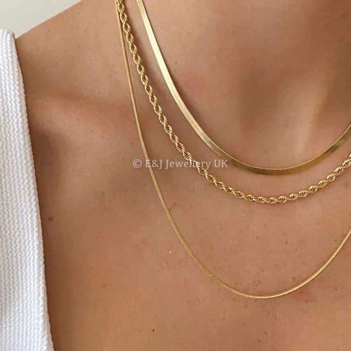 18K Gold Flat Chain